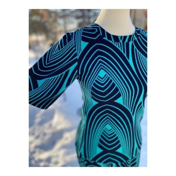 Vintage 60s Skirt Set Stretch A-Line Green Black - Picture 2 of 14